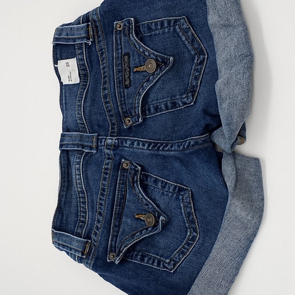Hudson Ruby Mid-Thigh Cuffed Button Flap Pocket Denim Jean Shorts 25 - Picture 9 of 14